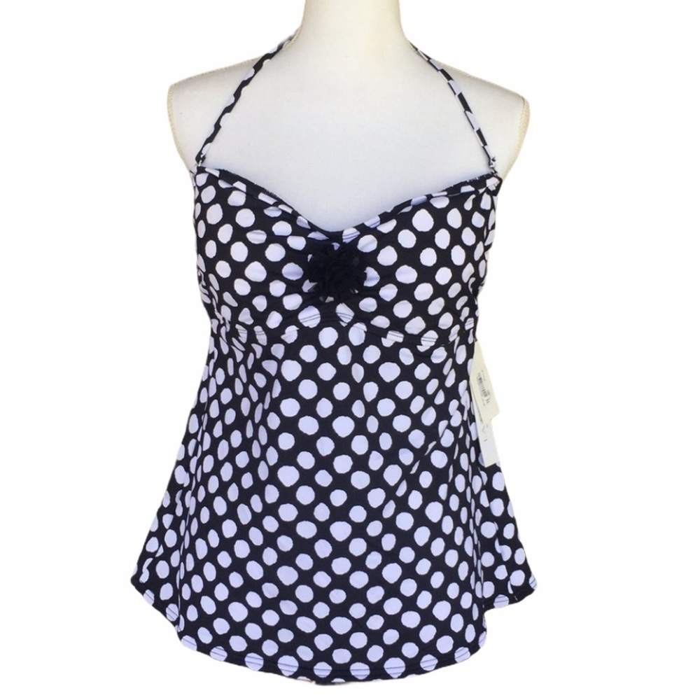 LA Blanca Polka Dot Swimsuit Tankini Top